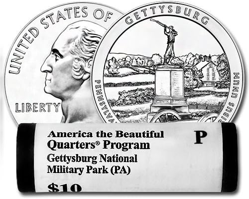 2011 O D Gettysburgi Nemzeti Katonai Park Negyed Eredeti Menta Roll, 2-Roll Készlet