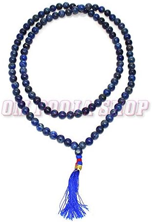 Om Pooja Bolt Lapis Lazuli Kő Gyöngyök Mala