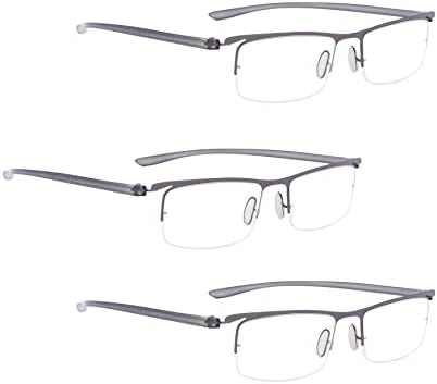 Földhasználati jogok 3 darab Fél-rim Olvasó Szemüveg + 7 Csomag Keret nélküli Szemüvege (Összesen 10 Pár Olvasók +2.50)