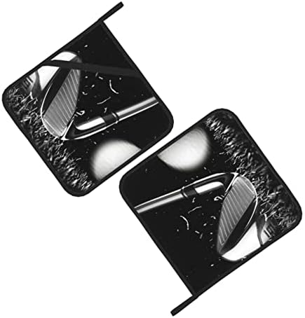 Fekete-Fehér Golf edényfogó Meghatározott, edényfogó hőálló pad 2, Használt Főzés Mikrohullámú sütő Grill, Sütés
