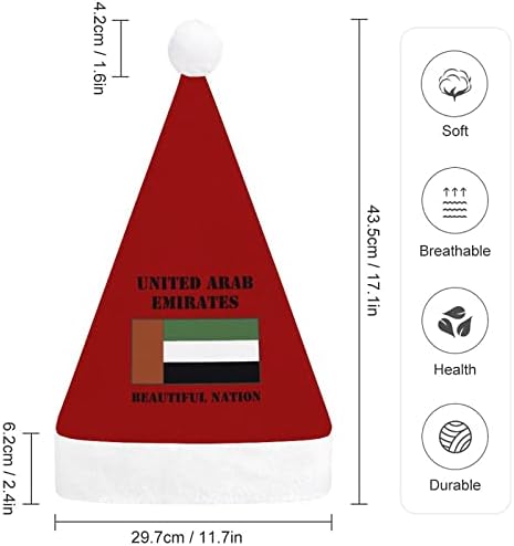 Egyesült Arab Emírségek Zászló Plüss Karácsonyi Kalap Pajkos, Kedves Mikulás Sapka Plüss Színültig, majd Comfort Bélés Karácsonyi