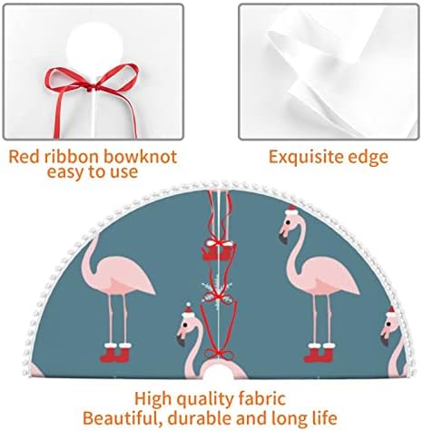 Karácsonyfa Szoknya Pom Trim Karácsony-Rózsaszín Flamingó-Karácsonyi Ünnep a Karácsony Otthon Dekoráció 30