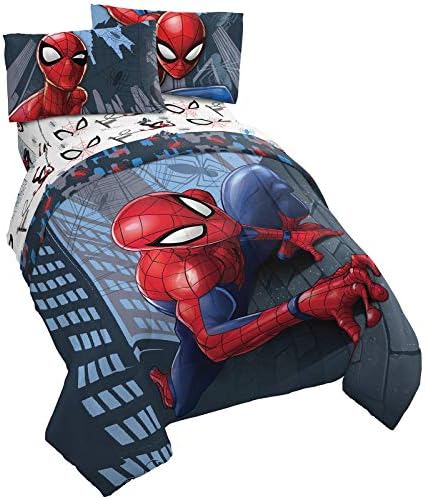 Jay Franco Marvel Spiderman Mászni 5 Darab Queen Bed Set - Magában Foglalja A Reverzibilis Vigasztaló & Lap Szett Ágynemű - Szuper Puha