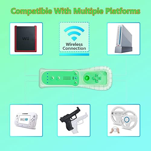 Wii Kontroller, KDYGPDCT 2 Csomag Wii Vezérlőt, valamint Wii Nunchuck a Wii, valamint Wii U Konzol, Szilikon Esetben csuklópánt (Jég
