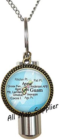 AllMapsupplier Divat Hamvasztás Urna Nyaklánc Guam térkép Urna,Guam térkép Hamvasztás Urna Nyaklánc Guam Hamvasztás Urna Nyaklánc Guam Urna