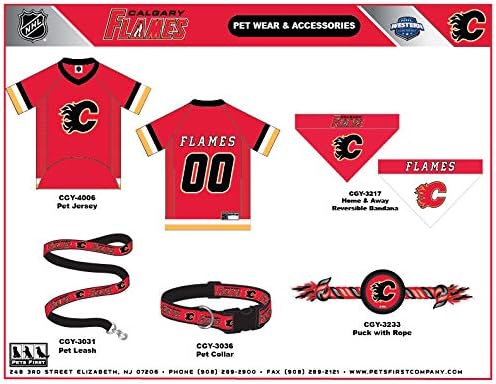 Háziállatok Első NHL-Calgary Flames Nyakörv, Kutya, Macska, Kis. - Állítható, Aranyos & Stílusos! A Végső Hoki Rajongó Gallér!