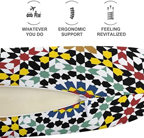 Absztrakt arab Marokkó Mozaik Utazási Nyak Párna Memory Foam U Alakú Repülő Párna a Fej-Támogatás