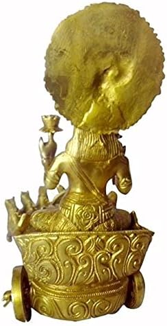BHARAT HAAT Bronz Szobor Nagy Úr Surya Rath Finom Kivitelben Faragás Munka Brass Fém Indiai Réz aprólékosan Kézműves kézművesek által a Indiában