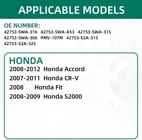 TPMS Érzékelő,315MHZ Gumiabroncs Nyomás Monitor Rendszer 4-Pack 8-12 Honda Accord 07-11 Honda CR-V 08 Honda Fit 08-09 Honda S2000 Helyettesíti42753-SWA-316.42753-SWA-A53