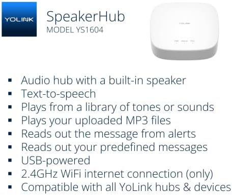 YOLINK LoRa Okos Szabadtéri Kapcsolatba Érzékelő & SpeakerHub Starter Kit: SpeakerHub Audio hub, (2) Kapu & Ajtót Érzékelők,