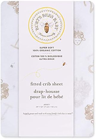 Burt ' s Bees Baba - Felszerelt jegyzetfüzetet, egyszínű, Organikus Pamut Gyerekágy Standard jászol, a Kisgyermek Matracok