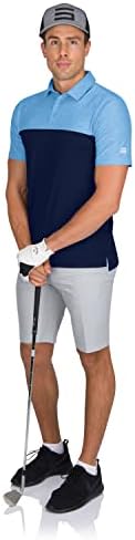 A férfiak Modern, Két Tónusú Colorblock Golf Polo - Száraz Fit 4-Way Stretch Anyagból. Nedvesség Wicking, Anti-Szag Technológia, UPF 50+
