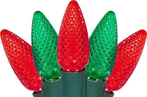 50 Pack Csere C9 LED Karácsonyi Izzók Törhetetlen C9 Led Izzók 1W Mini Izzó Köztes E17 Bázis Dekoráció Piros Izzók Zöld Izzó, String Fény,