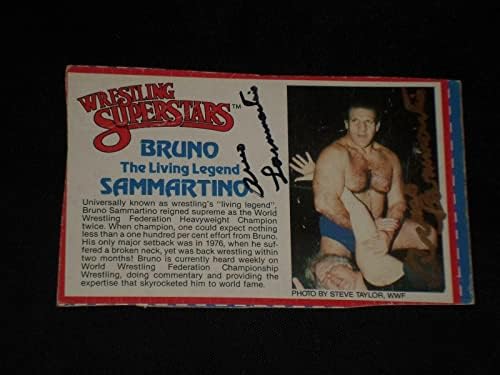 Bruno Sammartino 1985 Wwf Birkózás Szupersztárok Aláírt Dedikált Kártya Aláírt 2x - Dedikált Birkózás Fotók