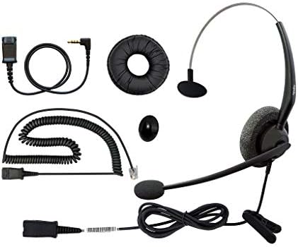 Telefon Fülhallgató Kompatibilis a Grandstream Yealink Snom Panasonic Telefonok Mikrofon zajszűrő RJ9 &3,5 mm Adapter Kábel