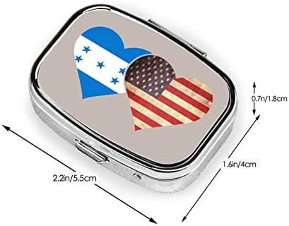 Honduras Zászlót, Amerikai Zászló Tér Mini Tabletta Doboz Utazási Gyógyszer Rekeszek Szervező Hordozható Fém Tabletta Esetében