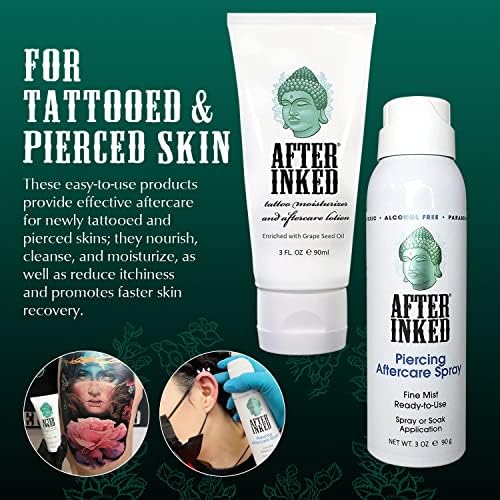Miután Tetoválás, Hidratáló Krém, plusz & Piercing Utógondozás Spray Bundle - Alapvető Tetoválás Készletek, Prémium minőségű Bőrápoló
