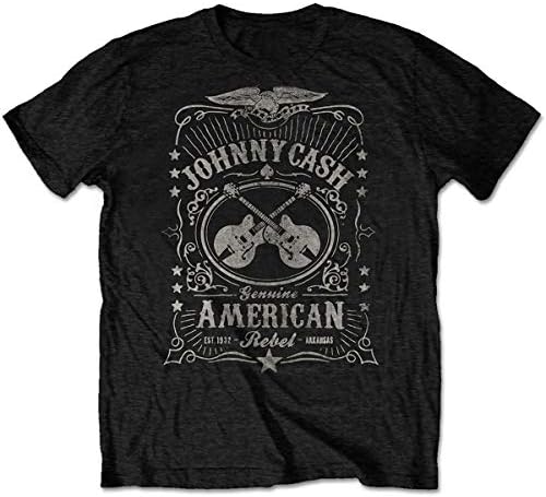 Johnny Cash-T-Shirt Amerikai Lázadó Hivatalos Férfi Fekete