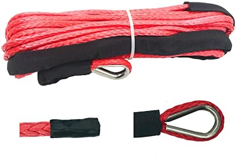 RSPYOAG Csörlő Kötél Szintetikus Csörlő Kötél Line Kábel 1/4 X 50 Ft 8300 KG Szintetikus Csörlő Kötél védőtasak Rendkívüli