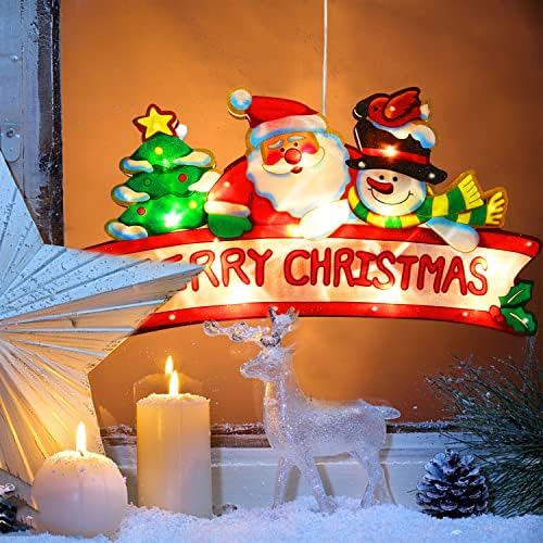 Karácsonyi Ablak Fények, 18 Centi Karácsonyi Ablakban Lóg, világítás, Kétoldalas Kijelző Karácsonyi Ablak Dekorációk, Boldog