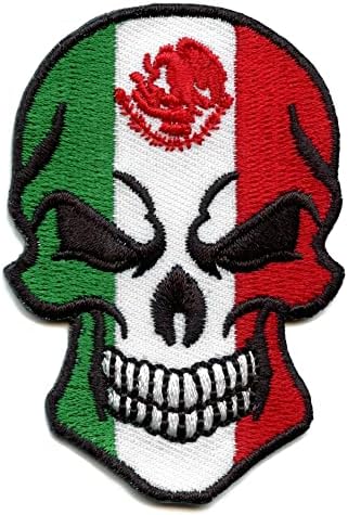 Dühös Koponya Javítás Mexikói Zászló Hímzett Vasalót