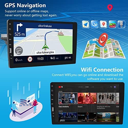 Android 11 Egységes Din autórádió Támogatja a Vezeték nélküli Carplay & Android Auto 2+32G, 9 Hüvelykes HD Érintőképernyő Rádió