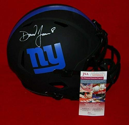 DANIEL JONES New York Giants aláírt NAPFOGYATKOZÁS Teljes Méretű Sisak SZÖVETSÉG Tanúja COA - Dedikált NFL Sisak