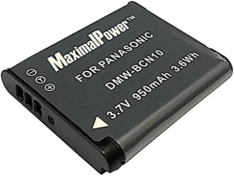 MaximalPower Csere Li-ion Fényképezőgép Akkumulátor, Panasonic Lumix DMW-DCN10 Kamerák (Fekete) | Teljes Dekódolt Nem OEM 3.8 V 950mAH Akkumulátor