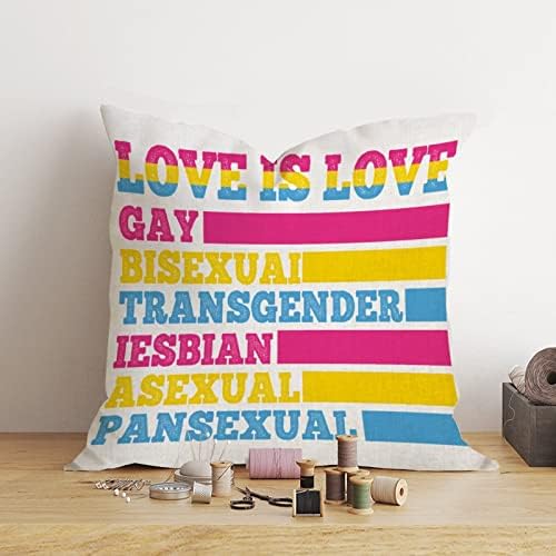 A szerelem az szerelem Meleg BISEXUAI Transznemű Párnát Fedezze párnahuzat Pansexual Transznemű LGBTQ Meleg Szivárvány párnahuzat Tér