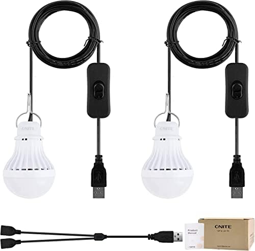 Onite USB Lámpa, USB LED Kemping Lámpa USB Elosztó Y-Kábel, 8ft Extra hosszú Kábel Sátor Fény, Optimális Társ Hordozható erőmű