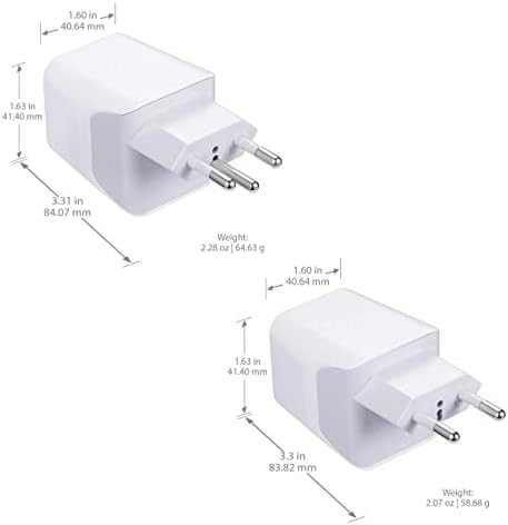 Ceptics Svájc Utazási Plug Set - 2 USB + USA Aljzat Bemeneti Típusú J Típus C - Ultra Kompakt, Biztonságos Földelt Tökéletes Telefon,