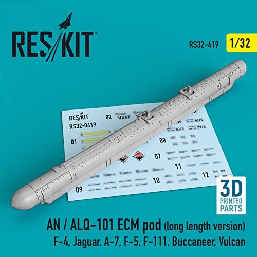 Reskit RS32-0419 1/32 an/ALQ-101 ECM pod (Hosszú Változat) (F-4, Jaguar, A-7, F-5, F-111, Kalóz, Vulkáni) (3D Nyomtatás)
