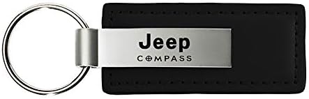 Jeep Compass Fekete Bőr Auto Kulcstartó, Hivatalos Engedéllyel Rendelkező