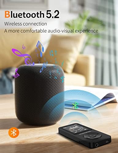MUSICROSS Bluetooth 5.2 MP3 MP4 Lejátszó 8GB Hordozható MP3 Gyerekeknek,beépített HD Hangszóró/Fotó/Videó/FM/Recorder/E-Könyv