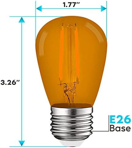 LUXRITE S14 Edison LED Narancssárga Fénnyel Izzó, 0.5 W, Színű LED Izzók Kültéri String Fények, UL, E26 Bázis, Beltéri, Kültéri, Dekoráció,