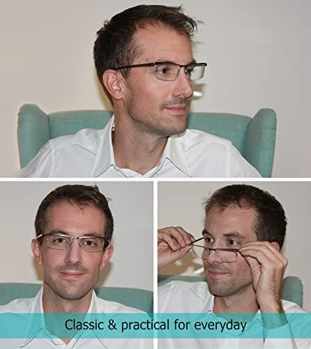Földhasználati jogok 3 darab Fél-rim Olvasó Szemüveg + 7 Csomag Keret nélküli Szemüvege (Összesen 10 Pár Olvasók +1.75)