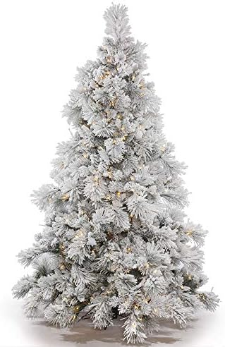 Vickerman 10' Özönlöttek Alberta Mesterséges karácsonyfa, Meleg Fehér LED - Hó Borított Fa Ál - Szezonális Beltéri lakberendezés