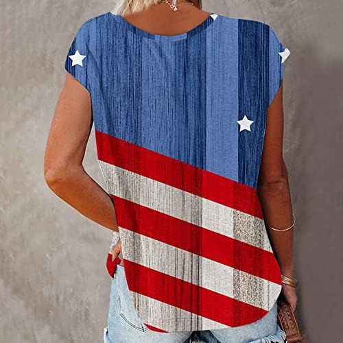 Hazafias Pólók Női Csepp Váll Nyári szünet Maximum 2023 AMERIKAI Függetlenség Napja Blúz Amerikai Zászlós Póló