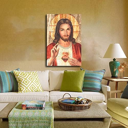 Isteni Kegyelem Jézus Szent Szíve Poszter Wall Art Fali Dekor Hálószoba, Nappali, Fürdőszoba Dekoratív Vászon Festmény Nyomtatott