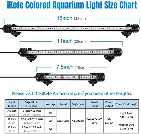 iKefe 7.5 színváltó LED akvárium, Akvárium Merülő Fény Távoli / Színes Akvárium LED Tartály Lámpák Lámpatest a Víz alatti Díszek,