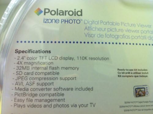 Polaroid iZone Photo Viewer Videó Lejátszó, 2.4 Színes LCD Kijelző