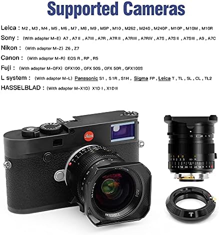 TTArtisan 21mm F1.5 Teljes Hírnév ASPH Széles Látószögű Objektív a Leica M-Mount Kamera, Mint a M2 M3 M4 M9 M10 Fekete