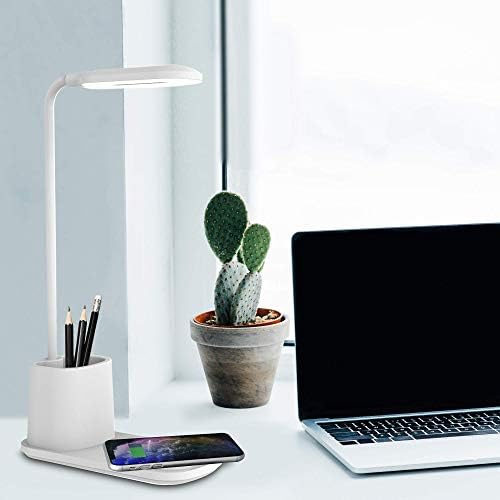 Aduro Dual USB 2 Aljzat elosztó Töltés Asztali Állvány Elosztó Hosszabbító, Fehér/Szürke Csomag U-Light LED-es asztali Lámpa, Vezeték