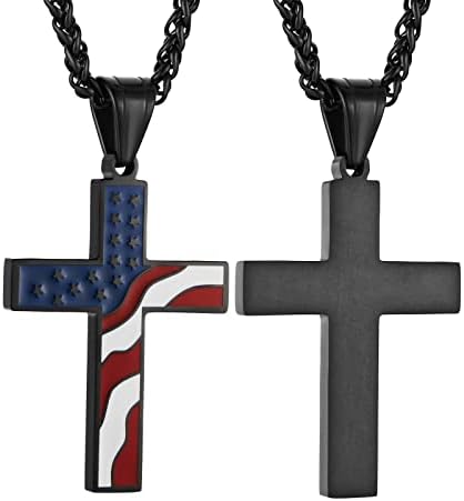 HZMAN Amerikai Zászló Hazafias Kereszt Vallási Medál Nyaklánc Ékszer