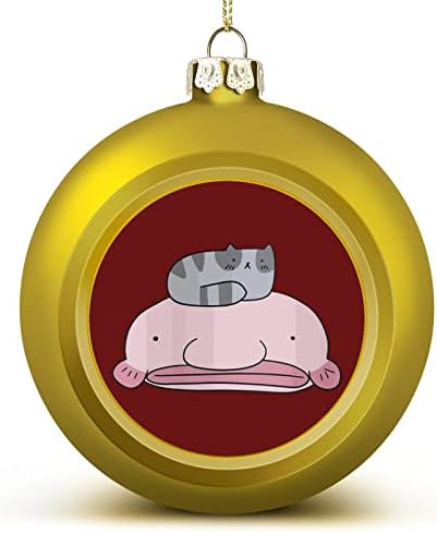Aranyos Blobfish Macskája, Karácsonyi Dísztárgyak, Karácsonyi Labdák Fa Golyó Lóg Csecsebecsék az Xmas Party Dekoráció, Kellékek Ajándék
