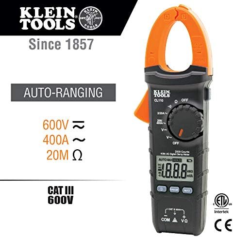 Klein Eszközök CL110KIT Elektromos Tesztelő / Karbantartó Készlet w/Clamp Meter, Folytonosság, Teszter, GFCI Teszter, Vonal Splitter,