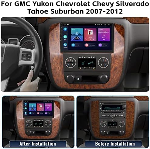 2+32G Android 11 Autó Hifi a GMC Yukon Chevrolet Chevy Silverado Tahoe Külvárosi 2007-2013 az Apple Carplay Android Auto,9Érintőképernyő