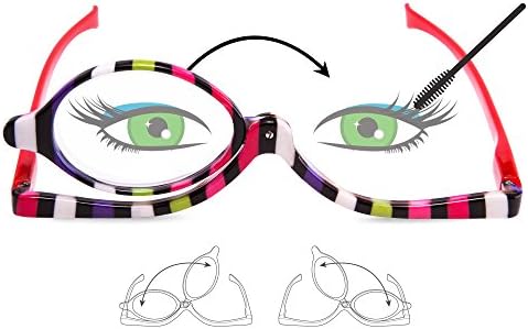 EYEGUARD Olvasók 2 Csomag Nagyító Smink Szemüveg Szem smink Szemüveg hajtsa Le Lencse Összecsukható Kozmetikai Női Olvasó Szemüveg +2.50