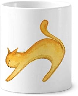 Miaoji Festmény Narancssárga Macska Akvarell Fogkefe Tolltartó Bögre, Kerámia Állni Ceruzatartó