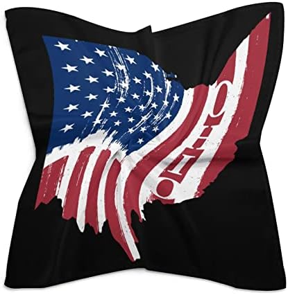 Ohio Állam Klasszikus Amerikai Zászló Vintage Selyem -, Mint A Tér Sál Puha Kendő Nyomtatás Maszk Fejfedőt Zsebkendő